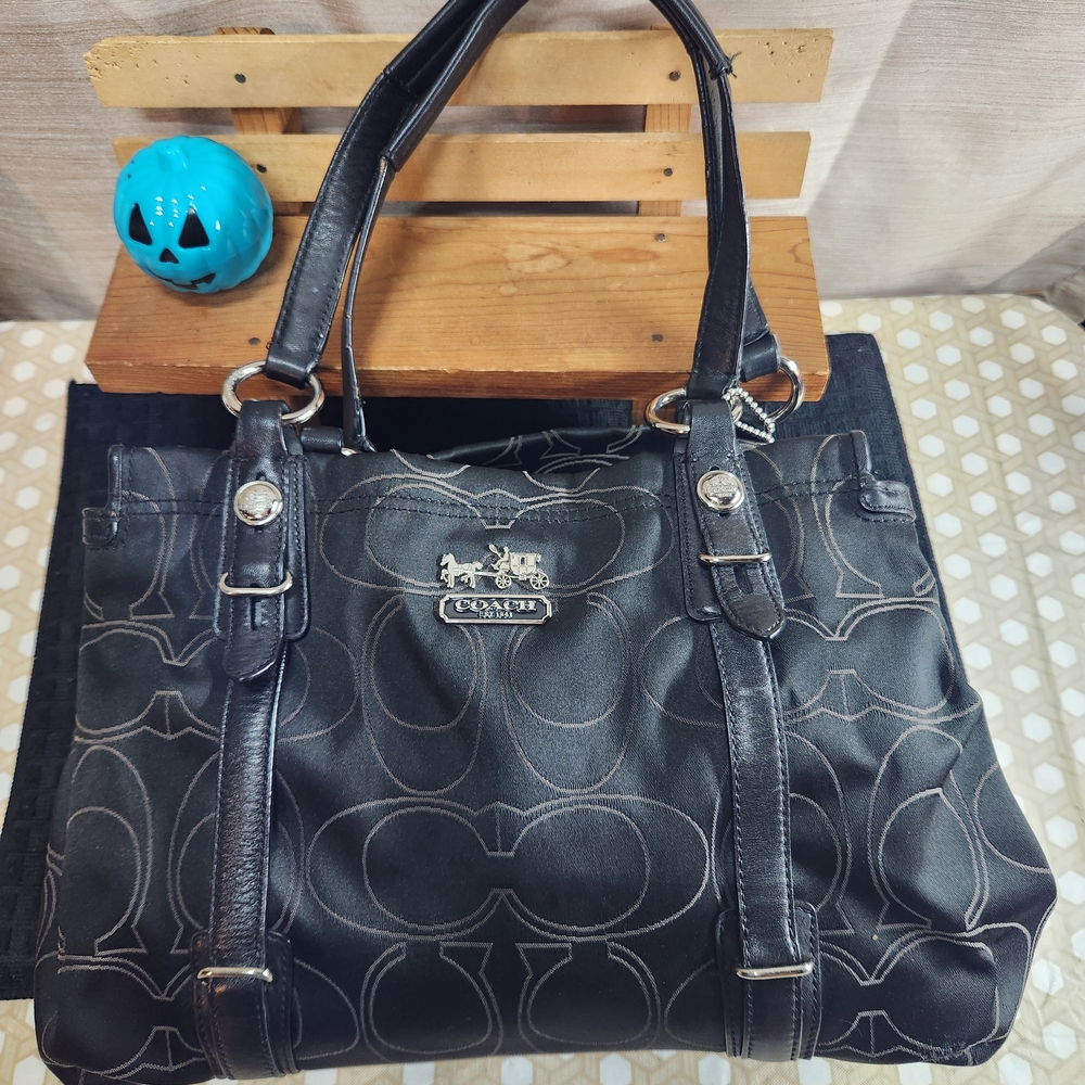 Coach Black Signature Shoulder Bag